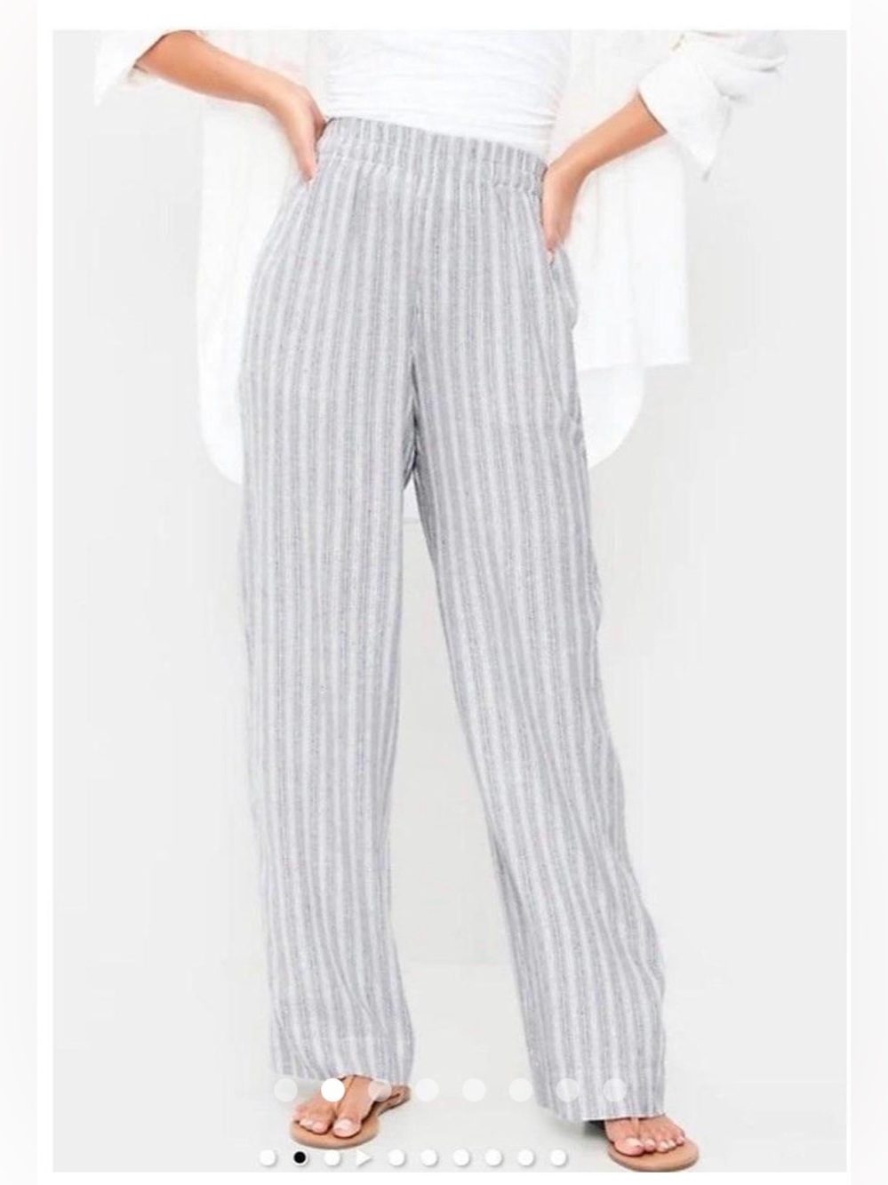 Old Navy High-Rise Super Wide Leg Linen Blend Pants - S